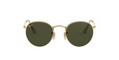 Ray-Ban Round Metal Gafas De Sol, Oro (Crystal Green), 53 para Hombre