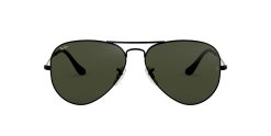 Ray-Ban Aviator Large Metal, Gafas de Sol Unisex Adulto, Negro (Black/Green), 58